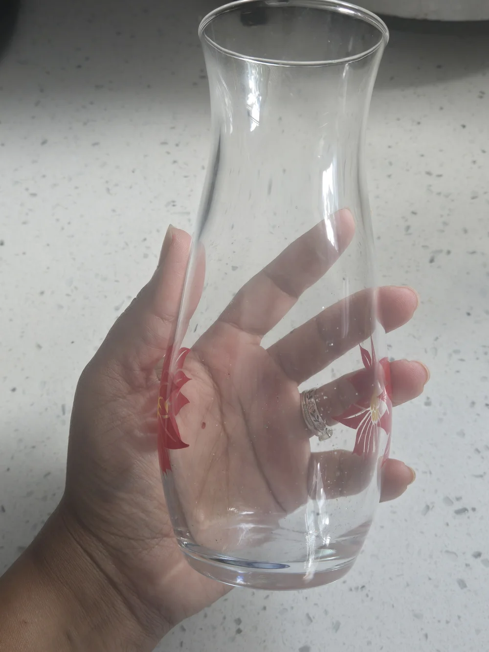 Vintage Pasabahce Poinsettia Bud Vase